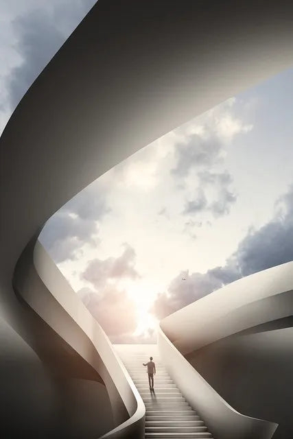 Moderne Geometriske Arkitektoniske Landskaps Veggkunst Fine Art Lerret Utskrifter Bilder For Studio Hjemme Kontor Entré Inspirerende Kunst Dekor | Skanto