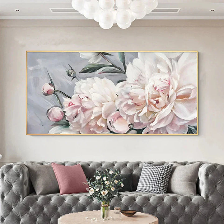Stor Hvit Blomster Abstrakt Veggkunst Fine Art Lerretsutskrifter Moderne Botaniske Bilder For Stue Hotellrom Soverom Kunst Dekor | Skanto
