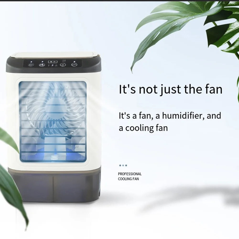 USB Bærbar Mini Air Conditioner Vifte – 3-Hastighets Skrivebords Kjølevifte med LED Nattlys, Luftkjøler for Hjemmet, Kontoret og Camping | Skanto