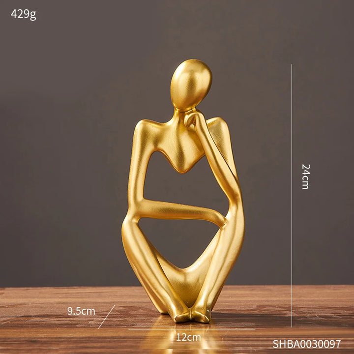 Skanto Decor Abstrakt Skulptur Har Kunst Gullstatue Stue Skanto Dekorasjon Kontor Skrivebords Tilbehør Håndverk Ornamenter