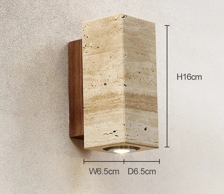 Skanto | Moderne Naturlig LED Vegglampe laget av Travertin