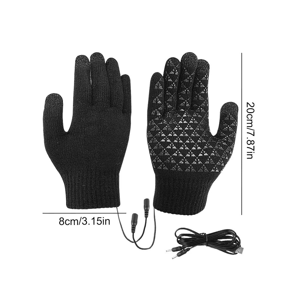 Skanto | Oppvarmede Hansker FROSTIQ | USB Lading | Berøringsskjerm & Slipperik | Vinter Termiske Hansker for Utendørs & Sykling