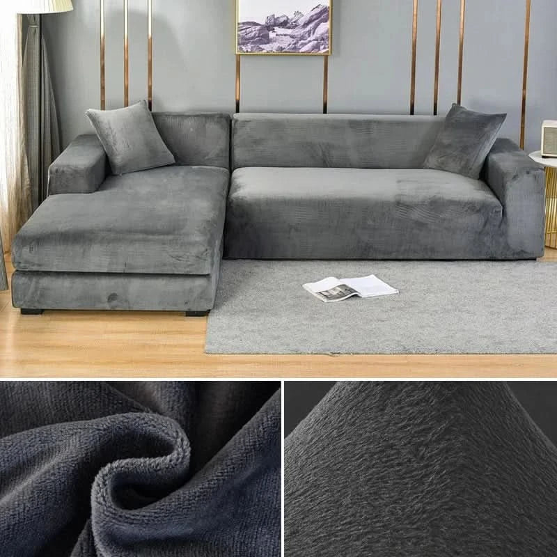 Skanto | PlushFit - Høykvalitets Sofatrekk laget av Stretch Fløyel