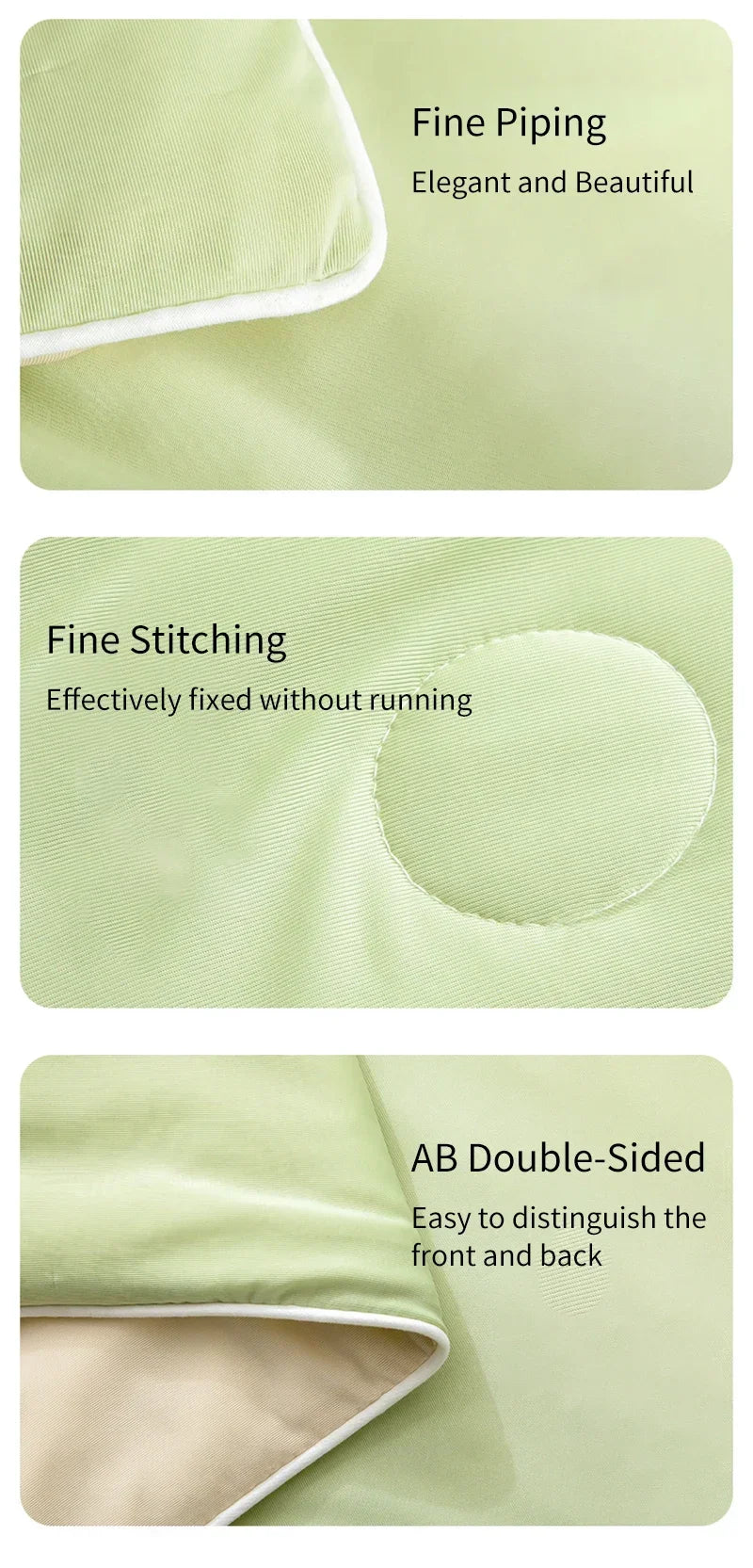 Air Condition Sommer Komforter — Ren Farge Is Silke Kjøleteppe, Lett & Glatt Twin/King Størrelse Quilt | Skanto