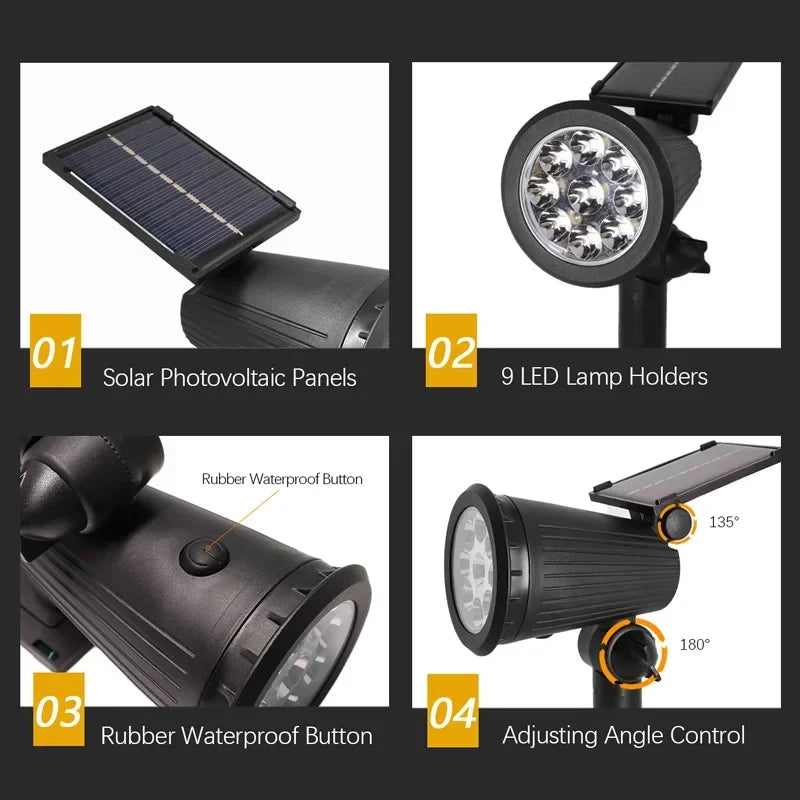 Solar LED Hage Spotlight Utendørs | Skanto