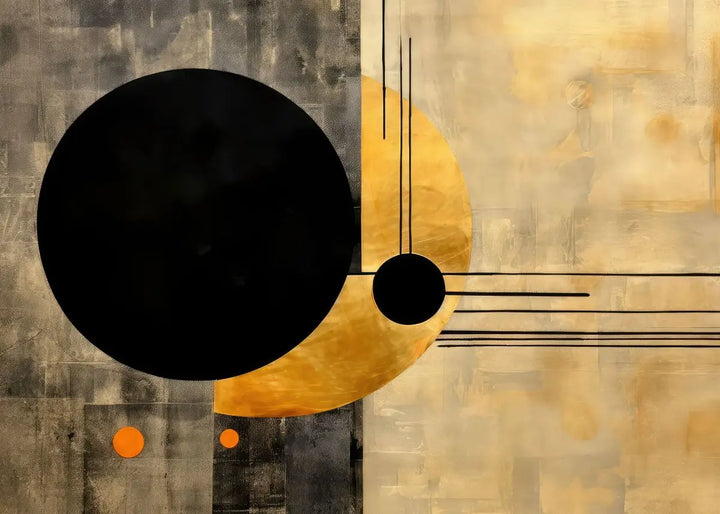 Moderne Flytende Geometri Svart Gull Abstrakt Veggkunst Fine Art Lerretsutskrifter Bilder For Stue Spisestue Hjemmekontor Dekor | Skanto