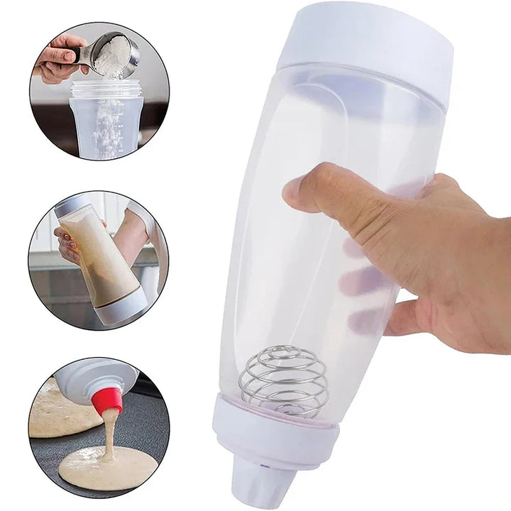 Skanto | Pancake-deig-dispenser-mikser med BlenderBall-tråddrikk - klemflaske pancake-shaker-dispenser JT194 fra LMETJMA