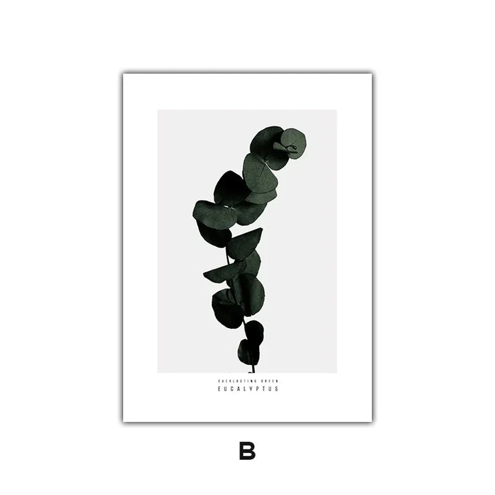 Minimalistiske Grønne Blader Moderne Botaniske Eksemplar Veggkunst Kunstneriske Lerretsutskrifter Galleri Veggbilder For Stue Spisestue Kunst Dekor | Skanto