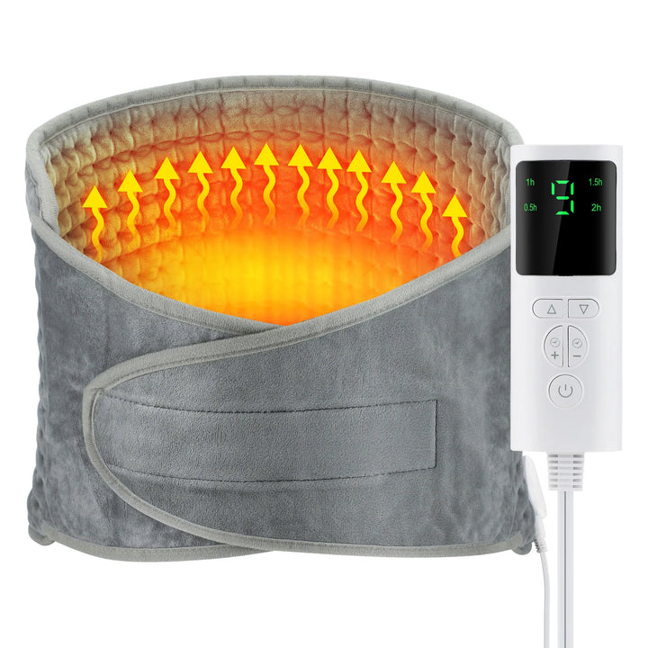 Skanto | ThermaEase Elektrisk Varmepute | Multifunksjonell Varmebelte for Rygg og Midje | 9 Temperaturnivåer og 4 Tidtakingsvalg