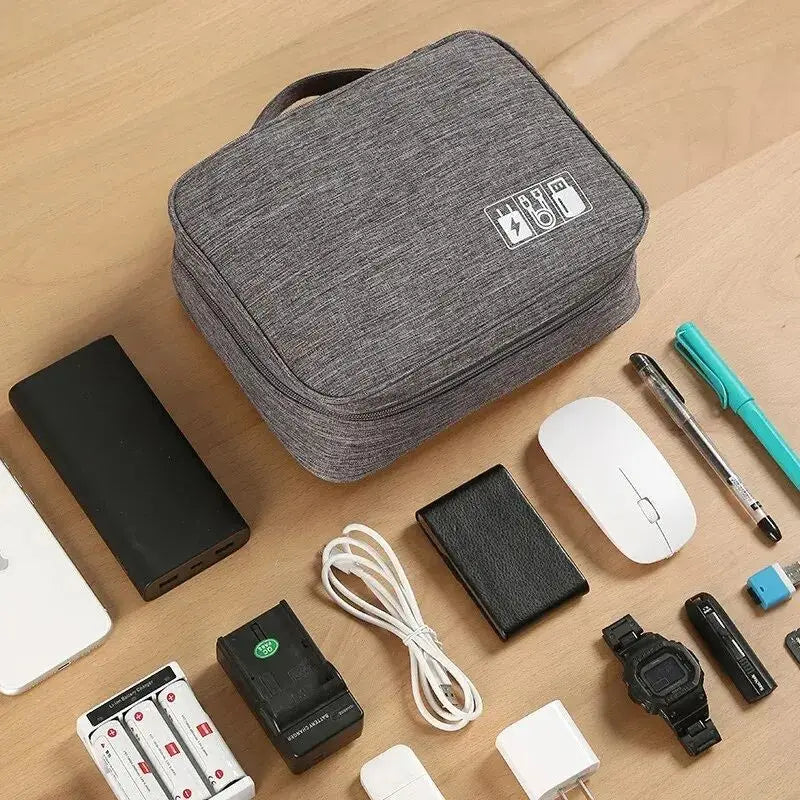 Skanto | ORGAZIP Tech Organizer | Stor Kabelveske for Reiser | Vanntett & Multifunksjonell | For Power Banks, Kabler & Tilbehør