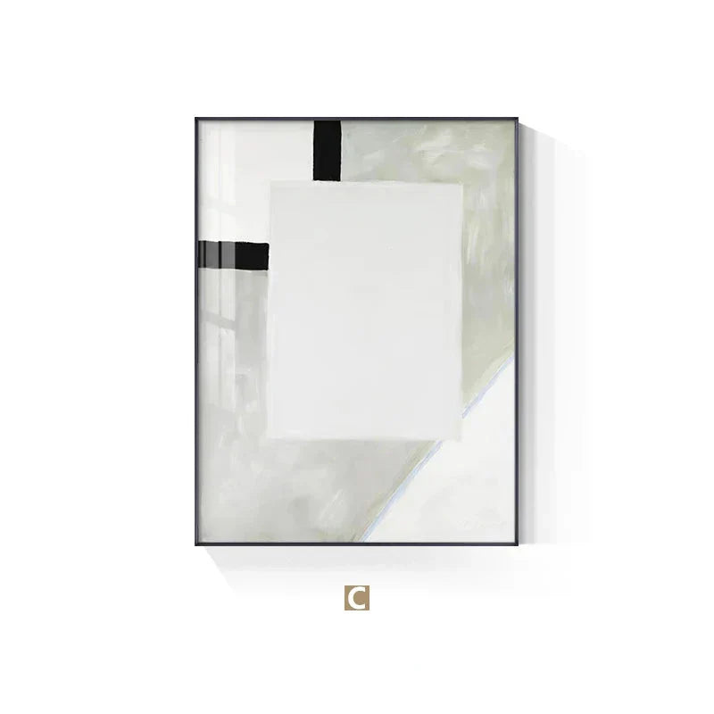 Minimalistisk beige-grå fargeblokk abstrakt veggkunst Fine Art lerretstrykk bilder for moderne leiligheter stue soverom moderne interiør | Skanto