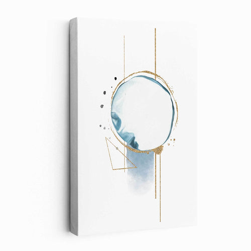 Abstrakte former – lerretsmaleri i blånyanser nr. 2
