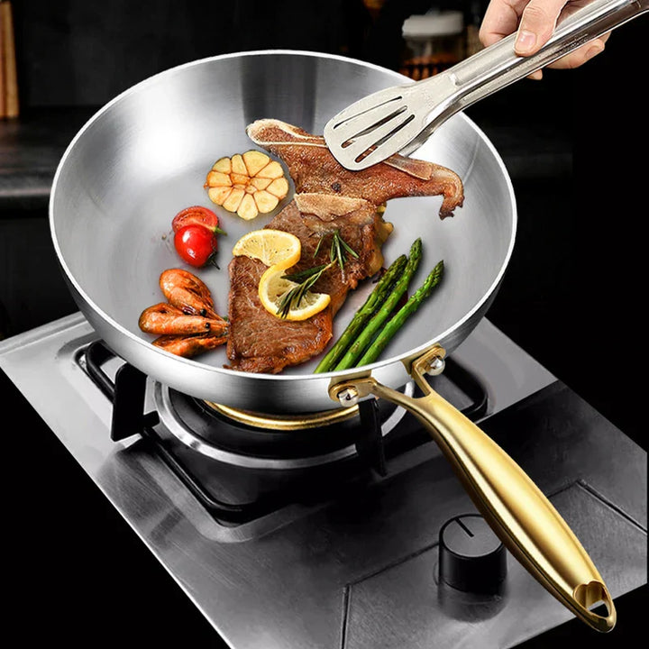 ChefSteel – Profesjonell Rustfritt Stål Stekepanne for Gass & Induksjon | Skanto