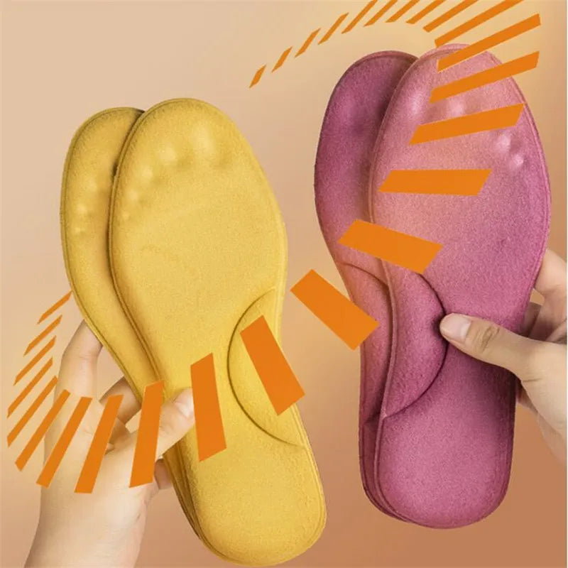 Skanto | Thermostep Selvoppvarmende Såler | Termo Såler med Minneskum | Konstant Varme | For Kvinner & Menn | Rød / Gul
