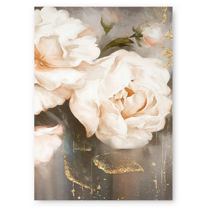 Rosa Beige Petaler Stor Floral Veggkunst Fine Art Lerretutskrifter Elegant Abstrakt Botanisk Bilde For Stue Soverom Kunst Dekor | Skanto