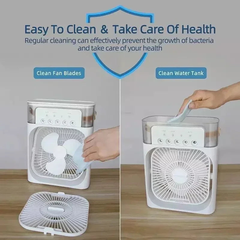 3 I 1 Vifte AIr Conditioner Husholdning Liten Luftkjøler LED Natt Lys Bærbar Luftfukter Luftjusteringsvifte Kontor Hjem Vifte Ny | Skanto