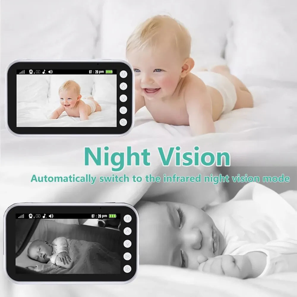 Babymonitor Overvåking Nattsyn Musikk Barnepikekamera