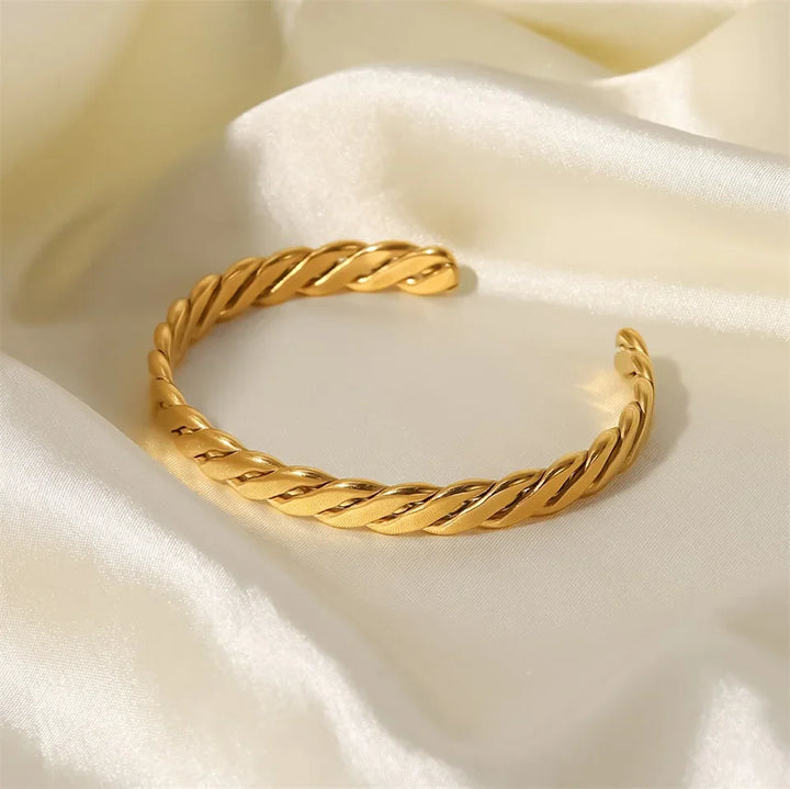Skanto | 18k Chunky Gull Vevd Bangle Armbånd