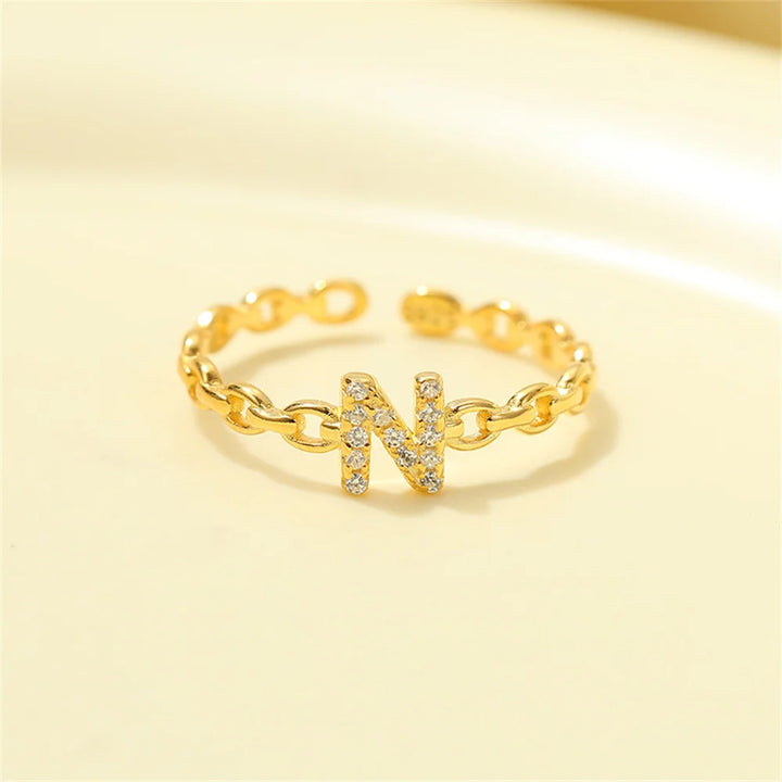 Skanto | Delikat Diamant Bokstav Initial Ring