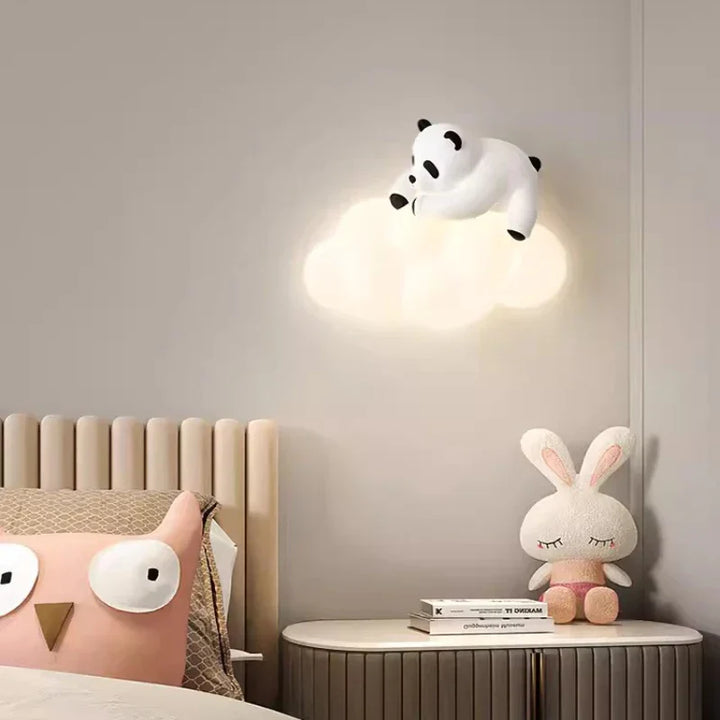PandaGlow Lampe - Søt LED Vegglampe for Barn Skanto