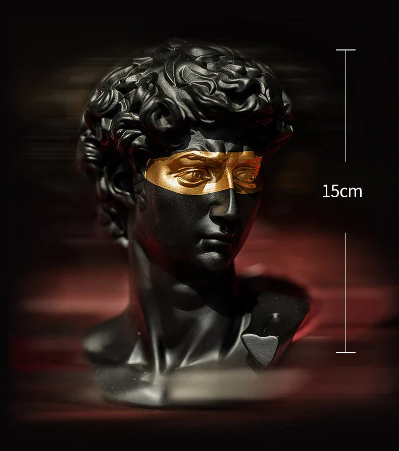 Skanto | Statuer for dekorasjon, 15 cm, David, kaffebord, hjemmedekorasjon, ornamente, byste av et rom laget av gips, hvit harpiks, dekorativ kunstskulptur