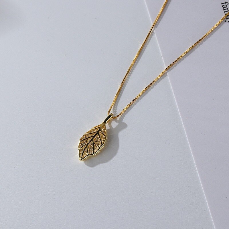 Skanto | Nature Sparkle Treblad Anheng Halskjede
