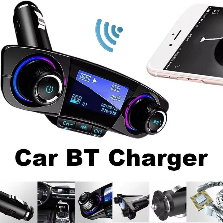 Skanto | Bluetooth 5.0 Car FM transmitter with dual USB charger and LED display