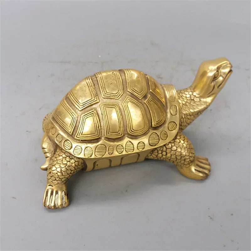 Skanto | Messing Feng Shui Skilpadde Statue Lykke Dyr Skulptur for Lang levetid Hjem Kontor Dekorasjon Figur Gave Studie Ornament