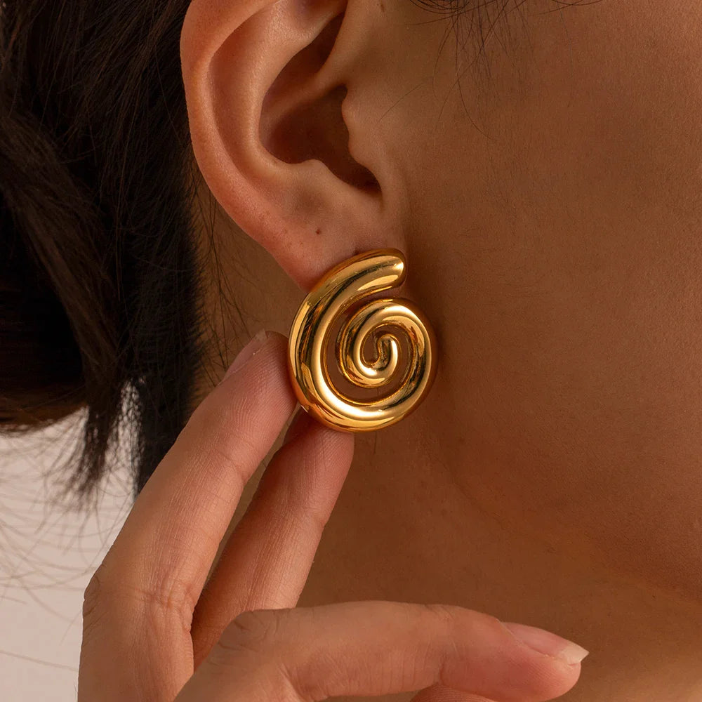Skanto | 18k Polert Spiral Øredobber