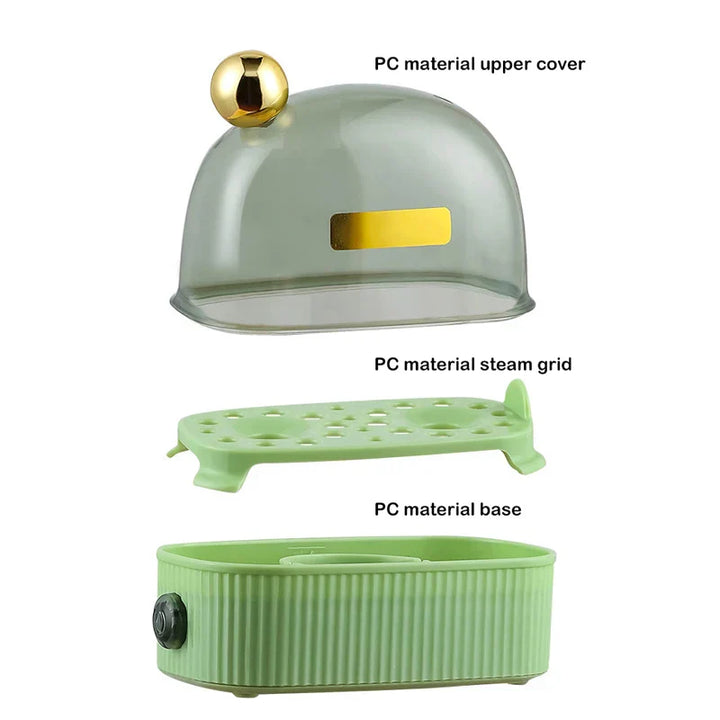 Skanto | 120W 220V Elektrisk Eggkoker & Egg Poacher - Automatisk Mini Frokostmaskin for 2 Egg, Bærbar Damper