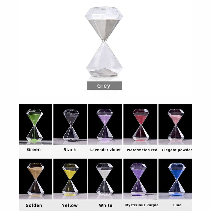 Skanto | 5–60 Minutters diamant sandglass, sandglass, sandglass, barnegave, sandglass, hjemmeinnredning, tilgjengelig i flere fargealternativer