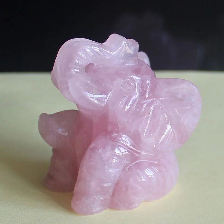Skanto Blandede edelsten Krystall sittende Elefant Figur Dyreskulptur hjemmedekor 2''