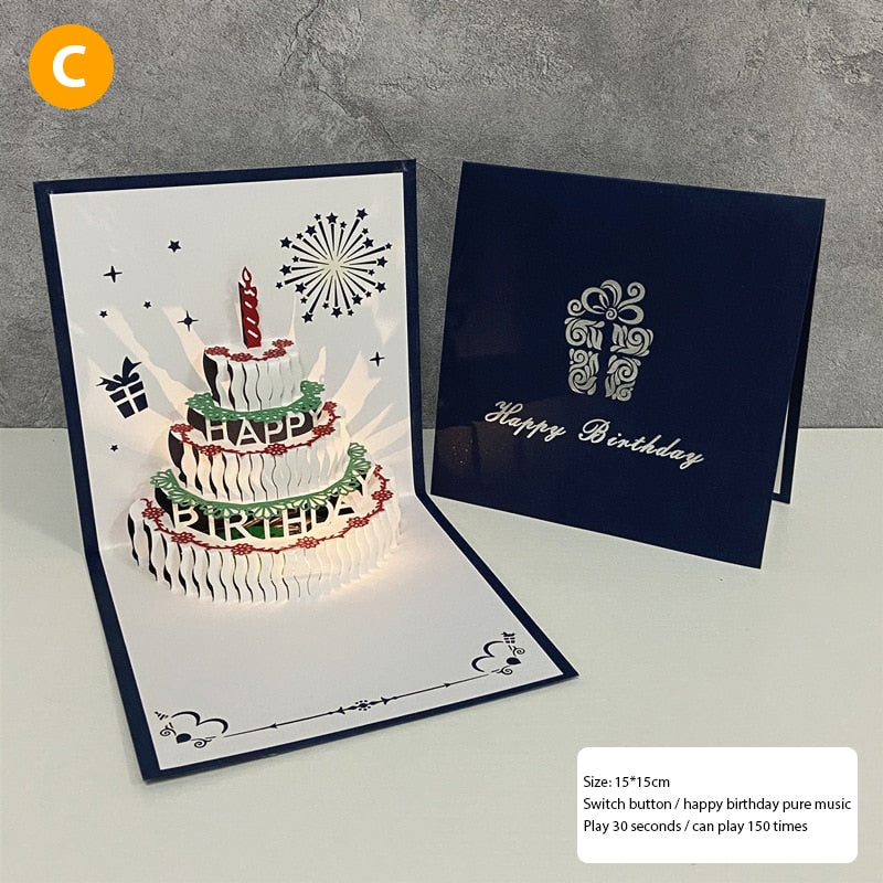 Skanto | 3D bursdagsmusikk glade kakekort