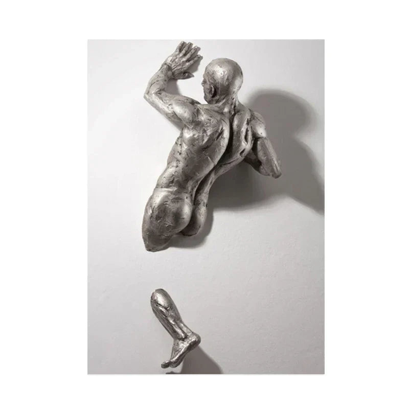 Moderne Urban Abstrakt Jern Statue Veggkunst Fine Art Lærredstrykk 3d Visualisering Figur Kunstbilder For Minimalistisk Leilighet Veggdekor | Skanto