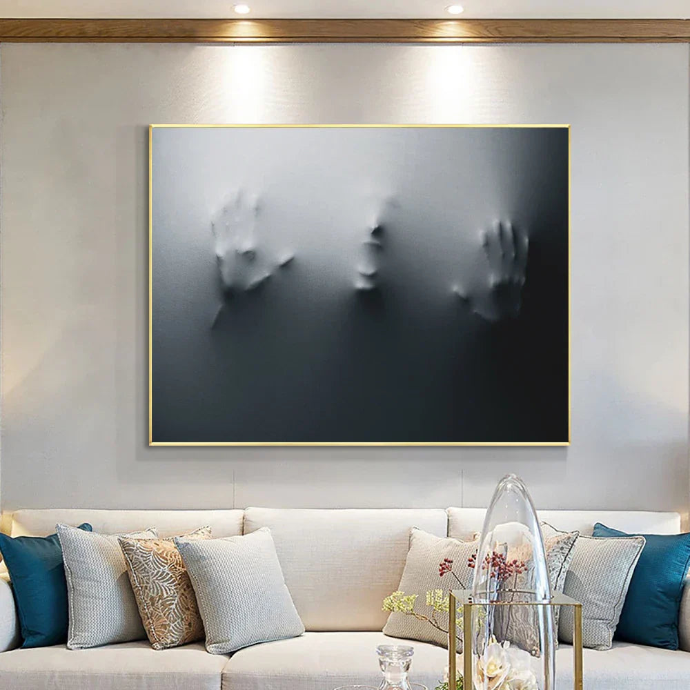 Moderne Kunst Abstrakte Spøkelsesaktige Figurer I Veggen Lerret Utskrifter Svart Hvit Vegg Kunst Plakater Bilder For Stue Soverom Kunst Dekor | Skanto