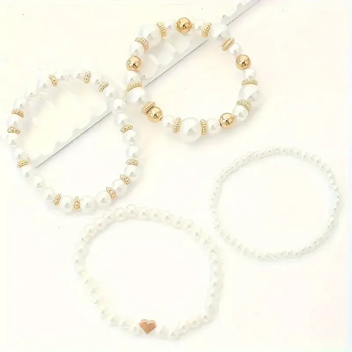 Skanto | Dristig gullbelagt perle armbåndstabel