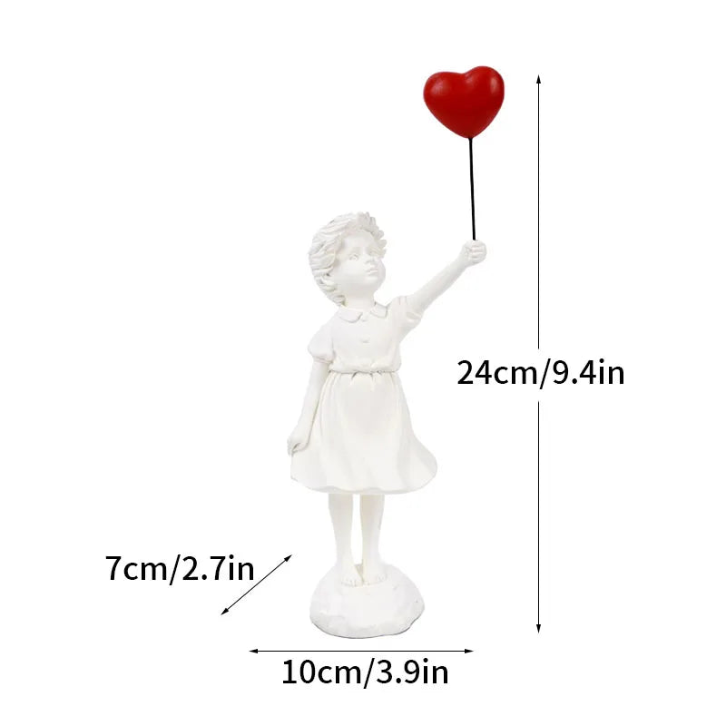 Skanto | Dropshipping Banksy Skulptur Kolleksjon Blomst Kastende Statue Pop Kunst Moderne Ballongjente Figur Kontor Hjem Dekorasjon
