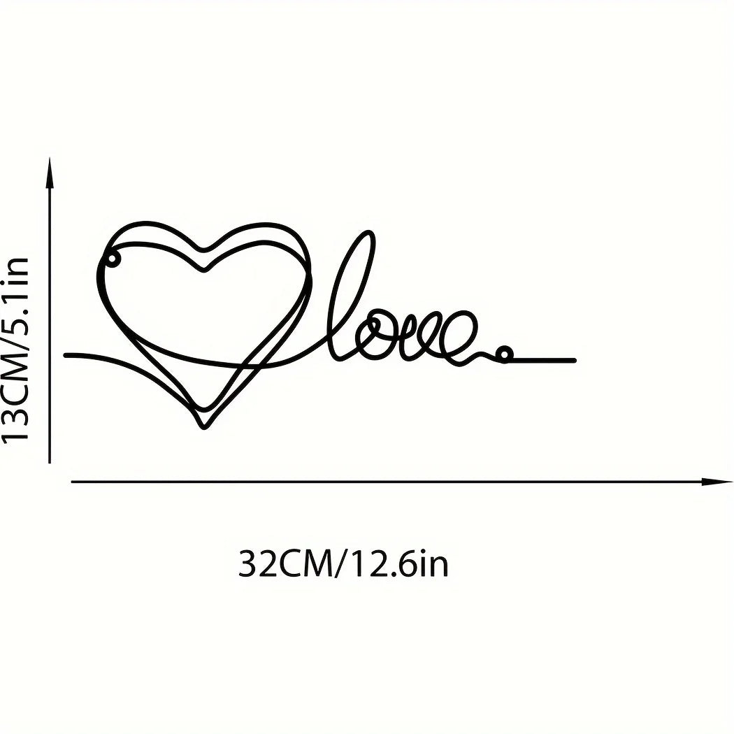 Metal Love Heart 3d Veggdekorasjon For Soverom Stue Søt Moderne Hjem Kunst Dekor | Skanto