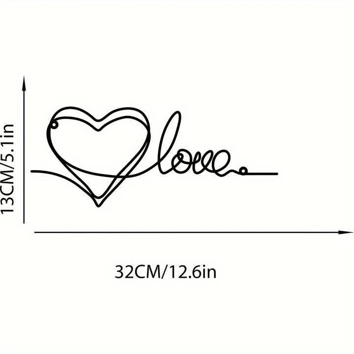 Metal Love Heart 3d Veggdekorasjon For Soverom Stue Søt Moderne Hjem Kunst Dekor | Skanto