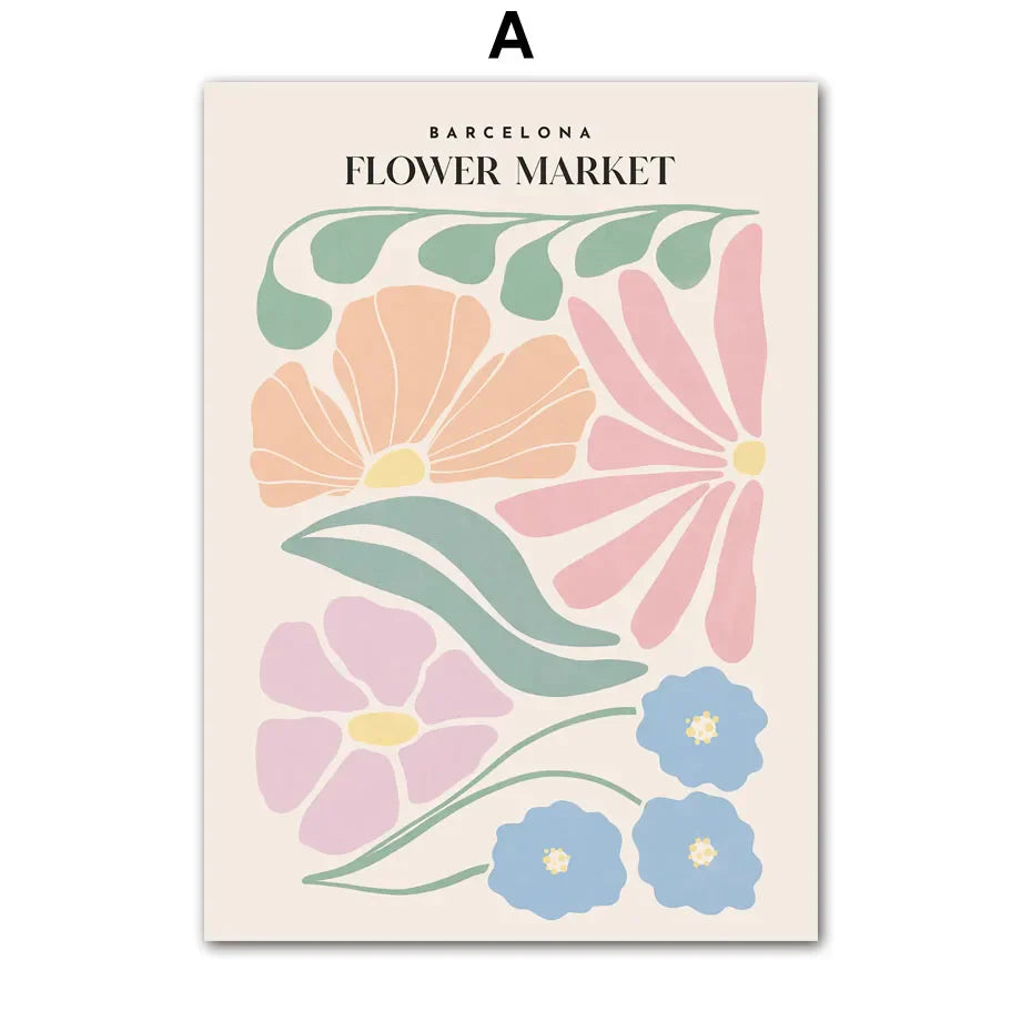 Rosa Lavendel Daisy Blomst Marked Plakater Veggkunst Fine Art Lerret Utskrifter Pastell Blomster Bilder For Stue Soverom Kunst Dekor | Skanto