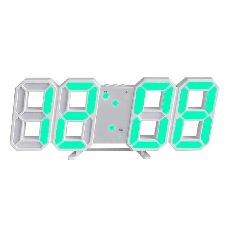 Skanto | LumiSync 3D LED Veggklokke – Moderne Digital Klokke med Dimmer Belysning