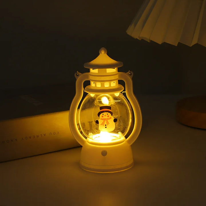 Mini julelampe med LED-belysning - Bærbar dekorativ lantern for festlig dekorasjon, vinter- og julesesong | Skanto