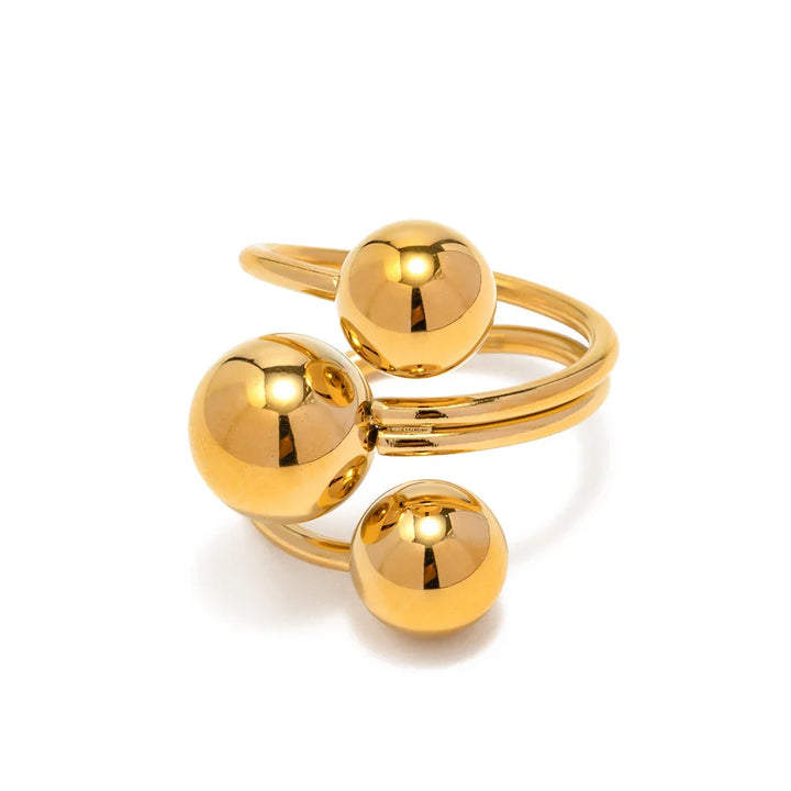 Skanto | 18k Bold Tre Kule Åpen Ring