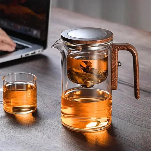 Skanto | Glass tekanne med infuser og treskaft – ZenSteep