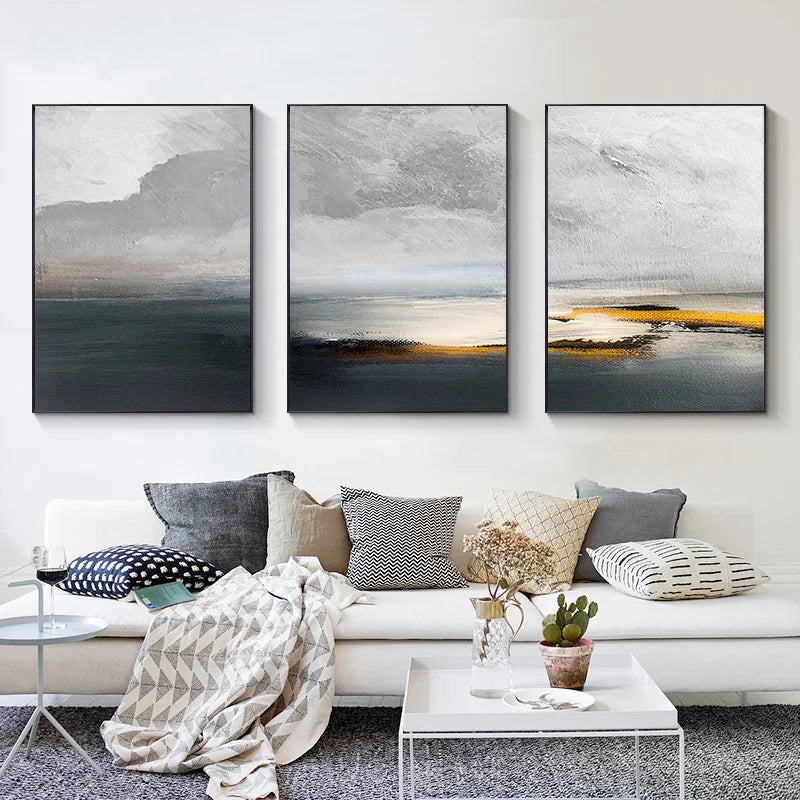 Sunset Lake Landskap Abstrakt Veggkunst Fin Kunst Lerret Utskrifter Bilder For Moderne Leilighet Stue Hjemmekontor Kunst Dekor | Skanto