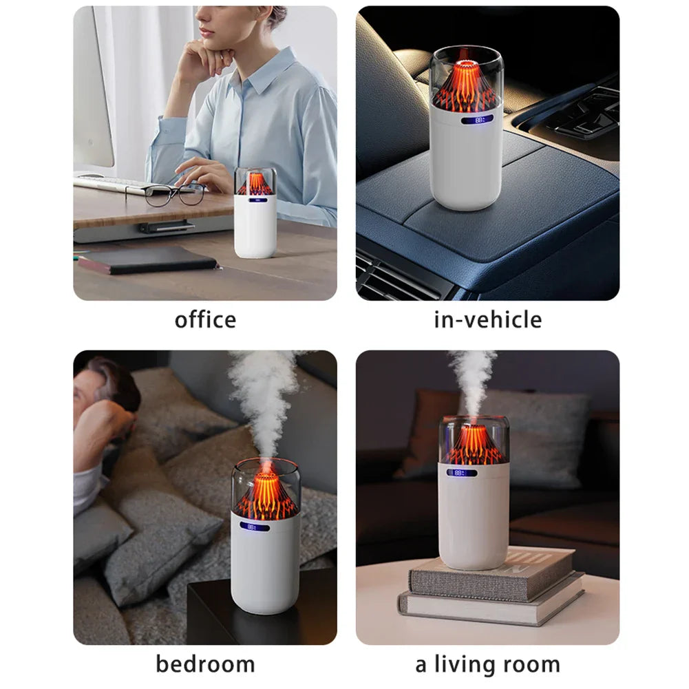 Skanto | Vulcanflamme LED Aromaterapi Essensielle Olje Tåke Diffuser