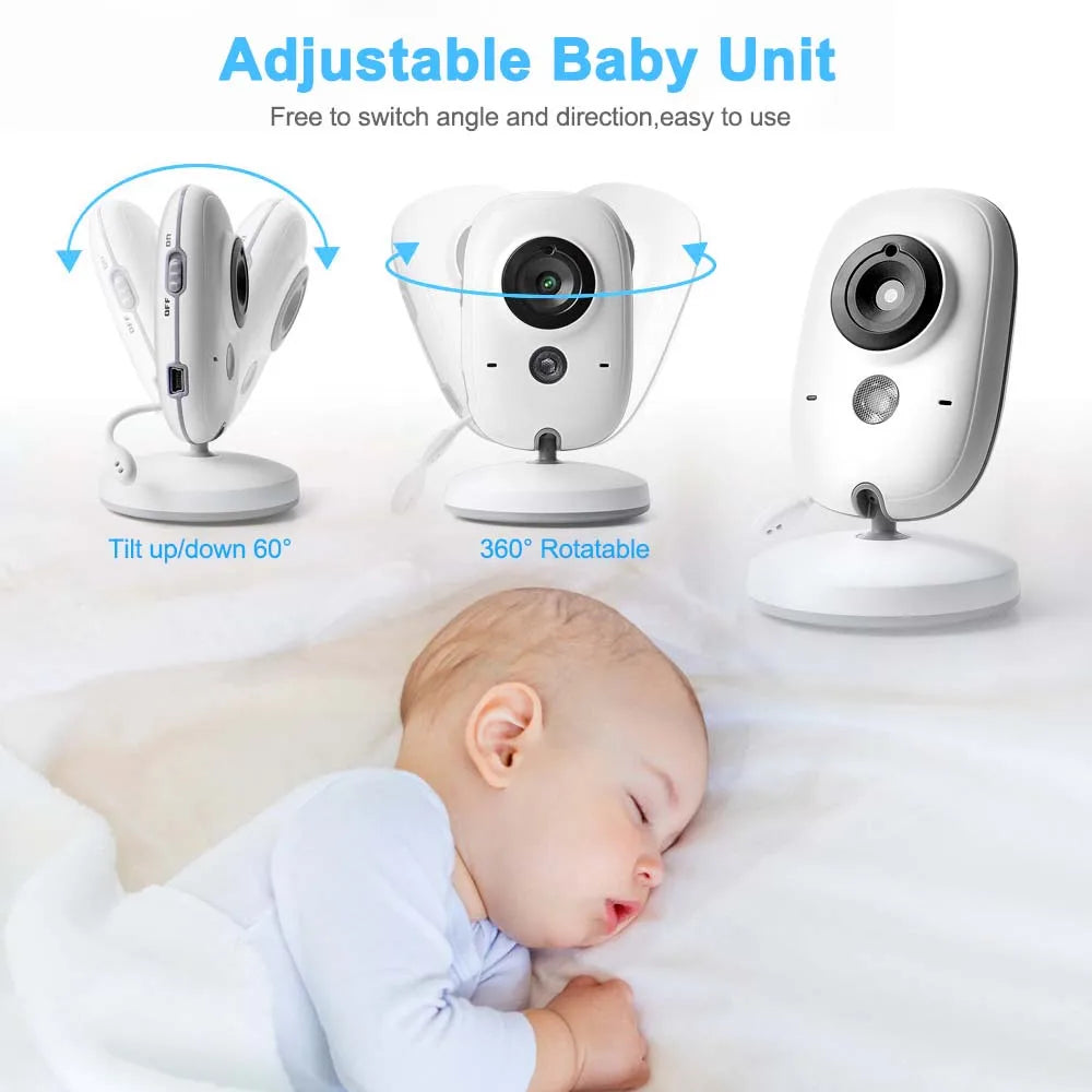 3,5-Zoll-Video-Babyphone with Nachtsicht, Temperaturanzeige og Zwei-Wege-Audio