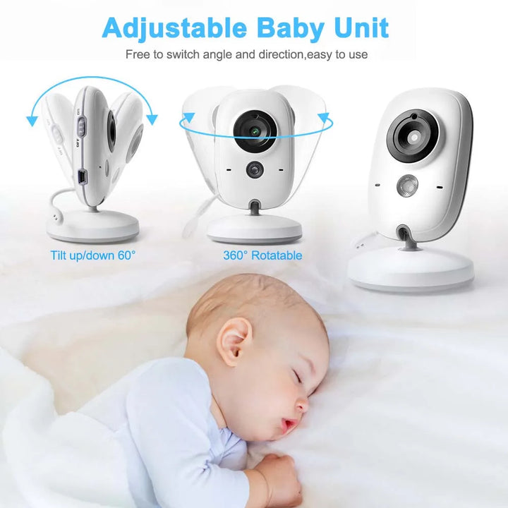 3,5-Zoll-Video-Babyphone with Nachtsicht, Temperaturanzeige og Zwei-Wege-Audio