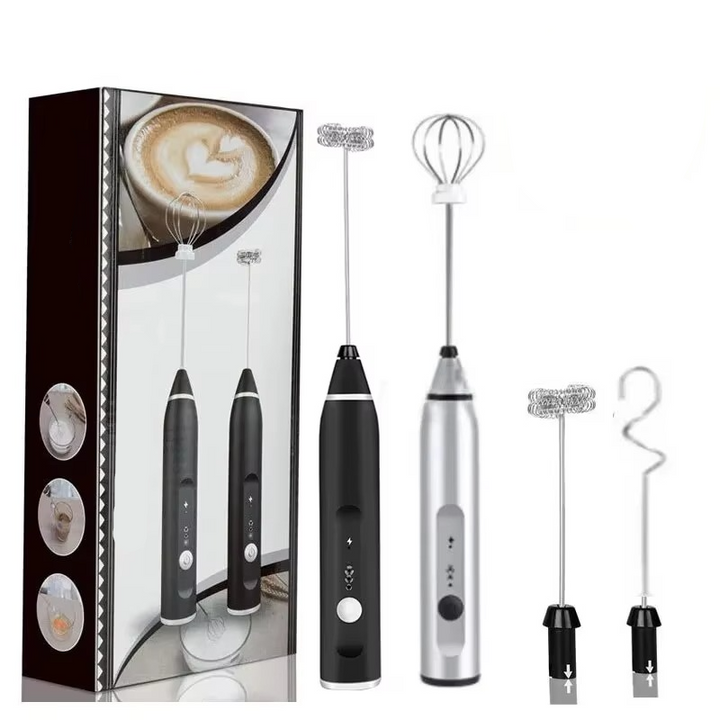 Tragbarer elektriske USB-Milchaufschäumer, Handkaffeebesen og Mini-Lebensmittelmixer