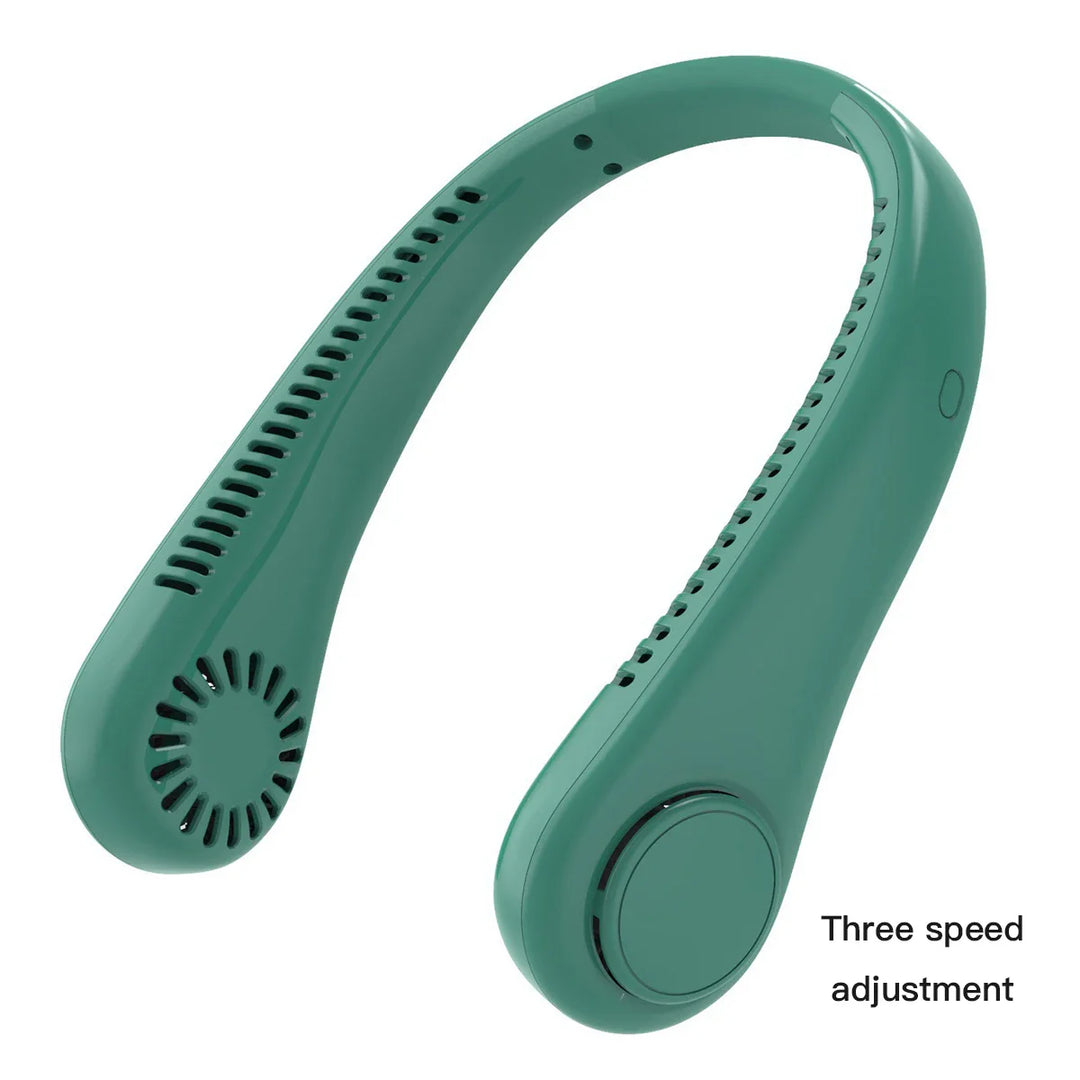 Bærbar Mini Bladeless Nakkerkventilator med Digitalt Display - USB-oppladbar Luftkjøler for Nakke, Håndfri Kjøleopplevelse | Skanto